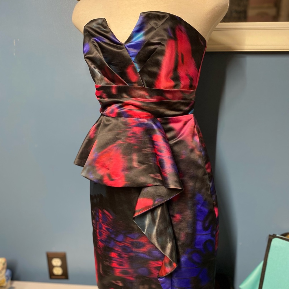 NWT Parker Black Makani Butterfly Print Peplum Dress - Picture 12 of 14